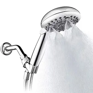 ALTON SHR20975 ABS, 5-INCH, 6-Function Shower Head With 1.5 Meter Hose Pipe, Arm And Adjustable Bracket, Chrome Finish