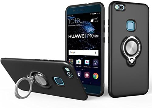 iPhone X Case, New Design 360 Degree Rotating Ring Holder Grip Case Dual Layer Protective Case for iPhone X , Black (black)