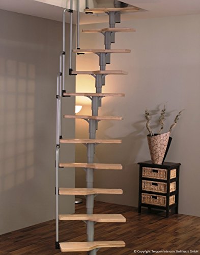 Preisvergleich Produktbild MINKA Raumspartreppe Twister mit 30 mm Birke Multiplex-Stufen, fertig lackiert