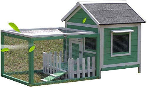 MOM Forniture per Animali Domestici Canili Gabbia per Cani da Esterno Impermeabile in Legno Cat House Staccabile per Cani Grande Balcone Cortile Regalo Letto per Dormire Case per Cani Condomini,Verde