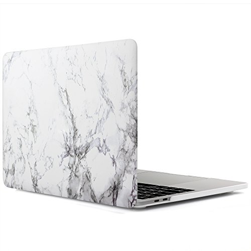 iDOO MacBook Schutzhülle / Hard Case Cover Laptop Hülle [Für 2016 MacBook Pro 13 Zoll mit/ohne Touch Bar und Touch ID: A1706 und A1708] - matt, Weißer Marmor