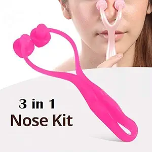 AlexVyan Three-Dimensional Nose Up Shaping Slimming Nose Shaper, Women Beauty Tool Pink Plastic Facial Roller Nose Massager