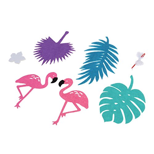 Tinksky Flamingo Blätter Banner Girlande Banner für Geburtstags Luau Party Dekoration (lila) - 4