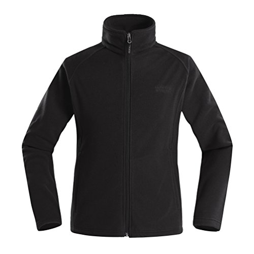 Preisvergleich Produktbild ZhiYuanAN Unisex Sweatjacke Softshell Fleecejacke Einfarbig Große Größe Stehkragen Pullover Strickjacke Outdoor Warme Zip Sweatshirt Oberbekleidung Mantel Für Männer Und Frauen Schwarz XL