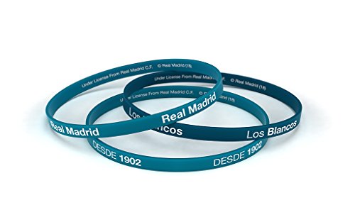 Pulsera Real Madrid Club de Fútbol Classic Azul Turquesa Estándar para Hombre, Pulsera de Silicona, Producto Oficial