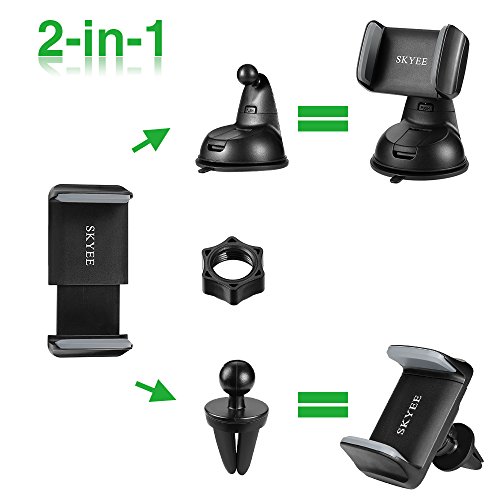 KFZ Halterung 360Â°drehbar, SKYEE 2-in-1 Handyhalterung Auto mit Starker Saugnapf fÃ¼r Windschutzscheibe / Armaturenbrett und LÃ¼ftung Universal Handy Autohalterung fÃ¼r iPhone X/8/8 Plus GPS andere Smartphone