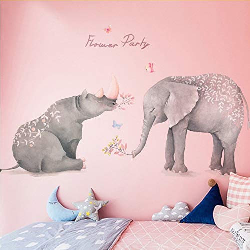 Mylooo Foresta Animale Grande Giraffa Elefante Albero Di Volpe Wall Stickers Per La Camera Dei Bambini Bambini Adesivo Nursery Bedroom Decor Poster Mural