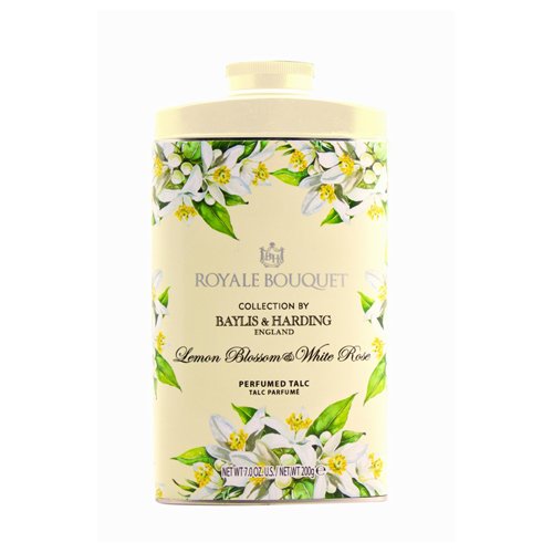 Baylis and Harding Royale Bouquet Royale Bouquet Lemon Blossom and White Rose Tinned Talc 200g