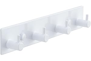 QNIIAED Coat Hooks Wall Mounted,Multipurpose Modern Stainless Steel Screw in Door Hook Metal Heavy Duty Coat Rack Row of hook Hanger Towel Robe Clothes Hat Hook for Bathroom(White 4 Hooks)