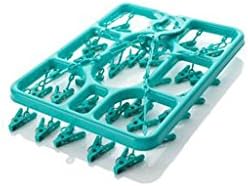 ZLR Circle Shape Medium Number Clothes Racks, Windproof Hook Up, Multi-function Plastic Clothes Racks（1*hook Up）（3*hook Up） (Color : Green-1*hook up)