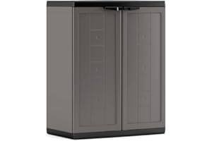 Keter Armadio Jolly Basso, 1 Ripiano Regolabile, Grigio/Nero, 68x39x85H cm