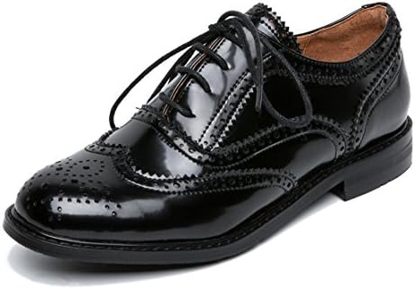 Anlarach Women's Lace up Oxfords Brogue Leather Shoes