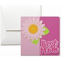 Meilleure maman - fleur 3d - fête des mères - carte de voeux avec enveloppe (12x 12 cm) - carte faite à la main - blanc à l'intérieur .
