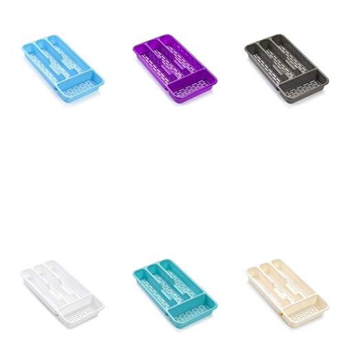 aucune plasticforte Petit Rangement de Ustensiles Étroit 5 Compartiments pour Couverts Plastique en Multicolore - 191