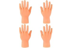 CreepyParty 2 Paar Kleine Hände Fingerpuppen Gummi Lustige Minihände Scherzartikel Prank Artikel Tiktok Spielzeug (4 Stück)