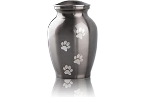 MAKEY'S Memorial Pet Cremation Urns for Dogs and Cats Ashes, Paws Engraved Pet Urn,Dog Cat Keepsake Urns for Ashes-Small