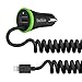 Price comparison product image Belkin 3.4 A Coiled Lightning Car Charger with USB Pass-through for iPad Pro 9.7 inch/iPad Air 2/iPad Air/iPad Mini/iPhone 7/7 Plus/SE/5/5s/5c/6/6s/6 Plus/6s Plus/iPod Touch (MFI Approved) - Black