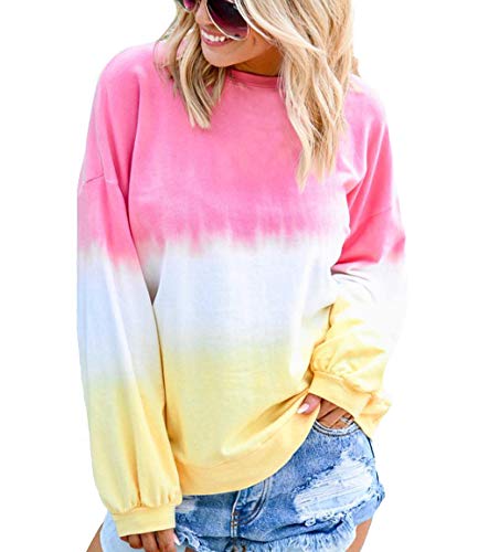 Luiyy Liquidación Venta Mujer Sudadera Tumblr Sin Capucha 2019 Suelta Tallas Grandes Jersey De Mujer Mujer Sudaderas de Manga Larga para Adolescentes Chicas Niña(Rojo,XXXL)