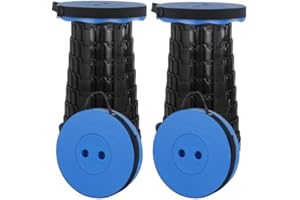 Rshuhx 2pcs Tabouret Pliant Portable Tabourets pliants pour Adultes Camping Tabouret Pliable Siège léger Rétractable pour Excursion Pêche en Plein air Randonnée Charge maximale 460lb/210kg(Bleu Noir)