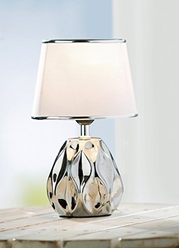 détail Home-Shop Lampe à facettes en céramique Blanc/chromé