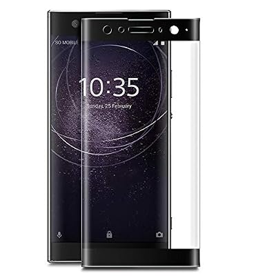Novago Compatible avec Sony XA2 Plus Film Protection écran Verre trempé incurvé, protège la totalité de l'écran (Version Ultra Fine 0.26 mm) (Noir)