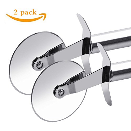 wuudi Dual Edelstahl 304 Pizzaschneider Hartschale Grip Messer (rutschfest) (2pack)