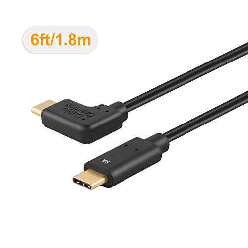 USB Typ C Kabel (5A), CableCreation USB 2.0 USB C zum linken Winkel USB C Kabel für neues Macbook (Pro), Google ChromeBook Pixel, Nexus 5X / 6P, & More, 6 Feet / 1.8M, Schwarz - 2