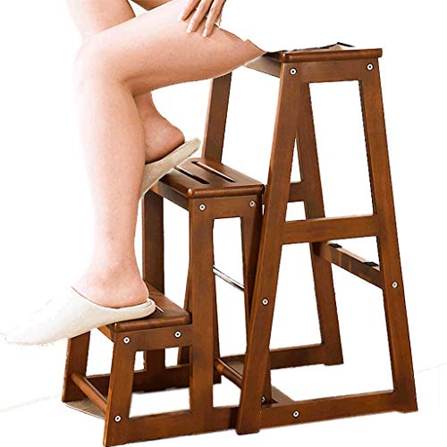 Preisvergleich Produktbild SCJ Foyer, Schuhbank, Multifunktion, Haushalt, Klappbar, Dual-Use-Leiter, Europäischer Stil, Innenbereich, Vollholz, Klappbar, Platzsparend, Holz (Größe: L)