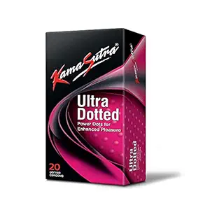 KamaSutra Ultra Dotted Condoms for men - 20 count I Dotted for Extra Stimulation/Sensaton