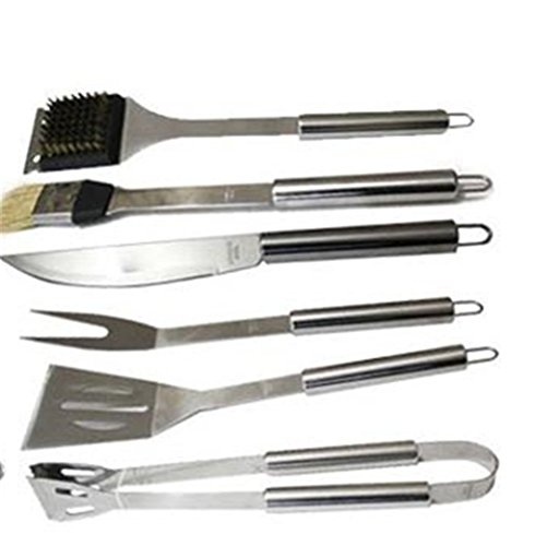 RoseFlower® 6 teilig Hochwertige Edelstahl Grillbesteck Barbeque mit Aluminium-Koffer enthalten – Perfekte Schwerlast Professionelle Grill-Werkzeug BBQ Zubehör Kit - 9