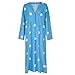 Produktbild Damen Bohemian Polka Dot Kleid Maxikleid,Zolimx Frauen Boho Tupfen Hülse mit drei Vierteln V-Ansatz Beiläufiges langes Kleid Maxi Kleid