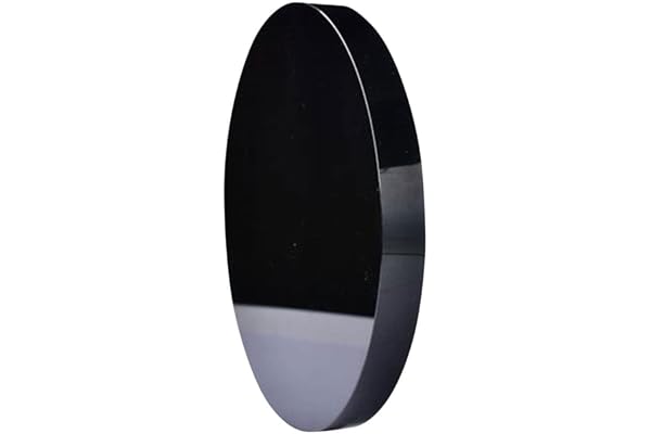 Obsidian Scrying Mirror/naturlig svart obsidian sten cirkel skiva heminredning/för kontor heminredning hantverk (8 x 8 cm)