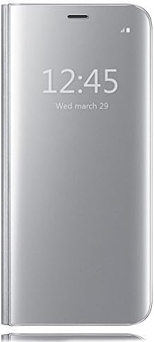 Galaxy S6 Edge Plus Case, HiChili Clear S View Standing Flip Case Cover with Auto ON/OFF Function Slim Fit Translucent Mirror Smart Cover for Samsung Galaxy S6 Edge Plus, Silver