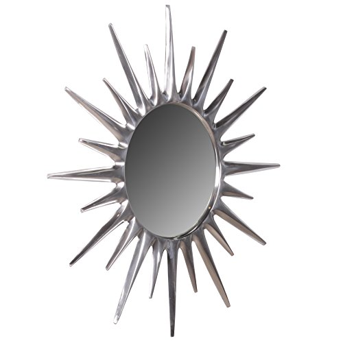 Wohnling WL1.614 Deko Wandspiegel Sunrise aus Aluminium Wanddekoration Metall 76 x 2.5 x 76 cm, silber - 3