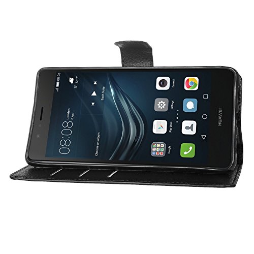 HTC U Play Hülle, IVSO Hohe Qualität Advanced Shock Absorption Technology Case Folio Tasche Cover für HTC U Play Smartphone (Für HTC U Play, Schwarz) - 5