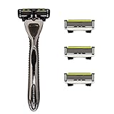 SHAVE-LAB - ZERO - Manual Razor with 4x Razor Blades (P.6 - 6 blades - for men, black)