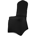 GLOBAL GOLDEN Chair Covers Removable Washable Dining Stretch Chair Covers Polyester Spandex Chair Slipcover for Wedding Dining Room Party Banquet (100, Flat Black)