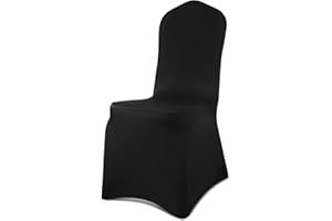 GLOBAL GOLDEN Chair Covers Removable Washable Dining Stretch Chair Covers Polyester Spandex Chair Slipcover for Wedding Dining Room Party Banquet (100, Flat Black)