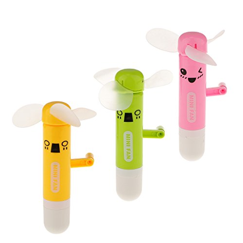 Tragbare Handkurbel Mini-Ventilator Ohne Batterie Elektrische Personal Fans – Grün - 6