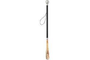 DELFA Calzascarpe di design, 70 cm, con pallina da golf argentata, manico in legno nero