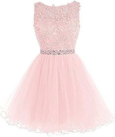 KYD Women's Short Prom Dresses 2018 Evening Gowns Wedding Party Homecoming Dress With Applique Beaded (Pink 6)