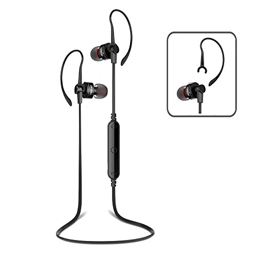 PROT3CH® Auriculares inalámbricos Bluetooth 4.0 con cancelación de ruido CVC 6.0 Sonido estéreo HD y micrófono para llamadas de manos libres. Deporte. Correr. Auriculares. Conjunto de auriculares para iPhone 5 5c 5s 6 6s 6 Plus Samsung S 5 6 y smartphones Android