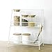 Produktbild Minmin-zhenggaojia Schmiedeeisen Rack Küche Büro Badezimmer Tisch Rack Finishing Rack Kosmetische Lagerregal Doppel (Farbe : Weiß)