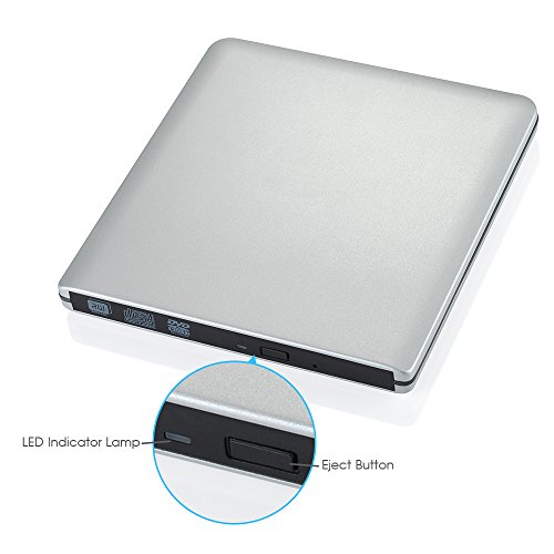 Neu VicTsing Ultra Slim Extern USB 3.0 DVD VCD CD RW Brenner Drive Superdrive Tragbar für Apple Mac Macbook Pro Air iMAC, Windows 2000, XP, Vista, 7 PC Laptop usw. - 5