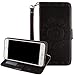 Produktbild Neu Design für Apple iPhone 7 Plus Hülle,Relief Mandala Serie 3-in1 Bunt Leder hülle,Leder PU Lederhülle Muster Pattern Flip Hülle Case Bookstyle Cover Schale Standfunktion Etui Schutzhülle Tasche Credit Card Slots Wallet Case Leder Tasche Schutzhülle[Schwarz]