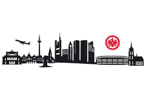 Wandtattoo – Eintracht Frankfurt Skyline mit Logo, 120 cm Breite - 2
