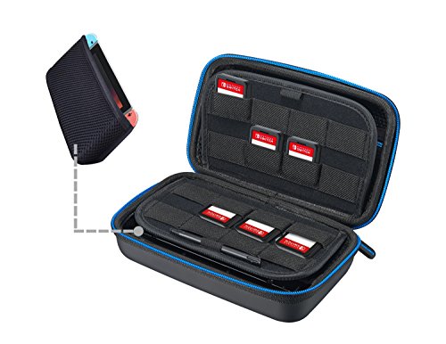Preisvergleich Produktbild Supremery Nintendo Switch Case Tasche Hülle mit Herausnehmbaren Teil, Reißverschluss und Handschlaufe - Wasserabweisend in Blau / Schwarz