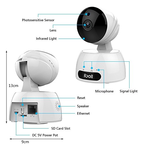 IP-Cameraibell-Wireless-Indoor-CCTV-Camera-for-Home-Surveillance-Security-720P-HD-Quality-and-Video-Stream-Indoor-Wifi-Camera-Night-Vision-Motion-Detection-Remote-Control-with-PanTiltZoom-Two-Way-Audi