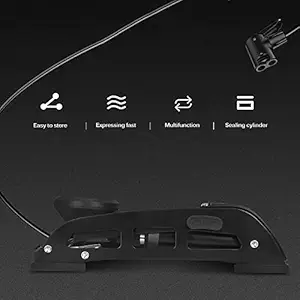 Jumix High Pressure Foot Pump, Bike Motorbike Inflation Pump with Pressure Gauge, Foot Pedal Inflator Single Barrel Cylinder Pump Inflation Pump for Motorcycles, Bicycle Tyre Balls, Tires Car by Jumix