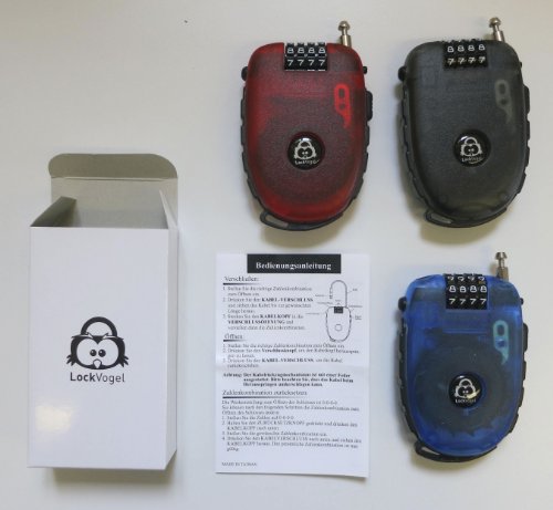 Lock-Vogel 120cm Aufroll-Kabelschloss (Zahlen-Sicherheitsschloss) - 5